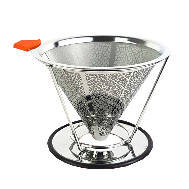 Двухслойный фильтр для кофе 304 из нержавеющей стали держатель капельного корзины