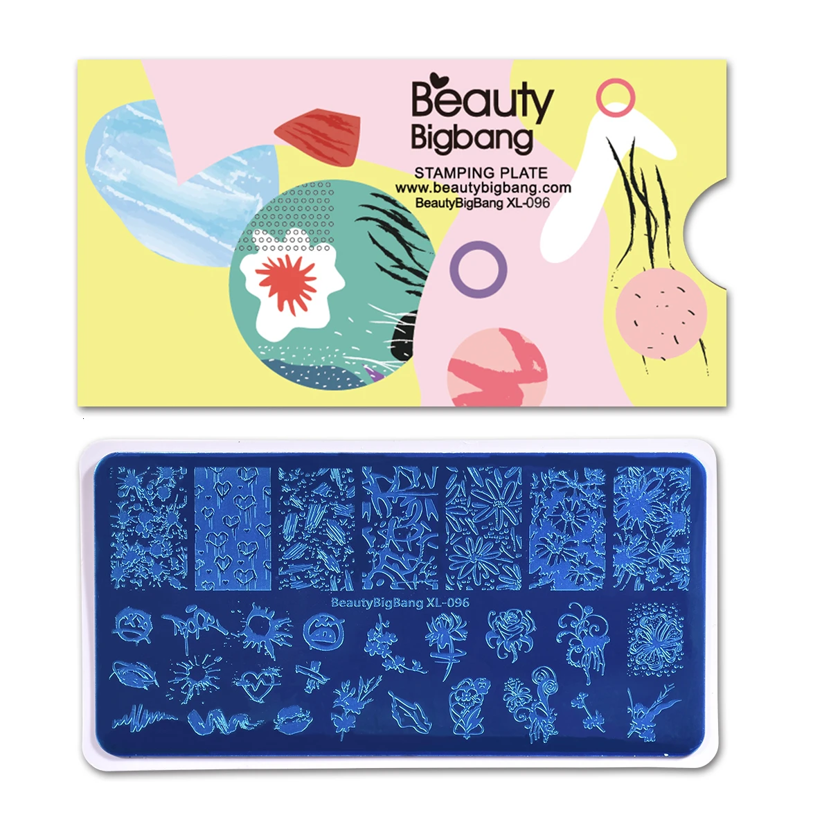BeautyBigBang пластины для стемпинга ногтей и принтом в виде сердечек, с надписями, для губ розовое изображение Нержавеющая сталь прямоугольный, для нейл-арта Трафарет Шаблон штампа