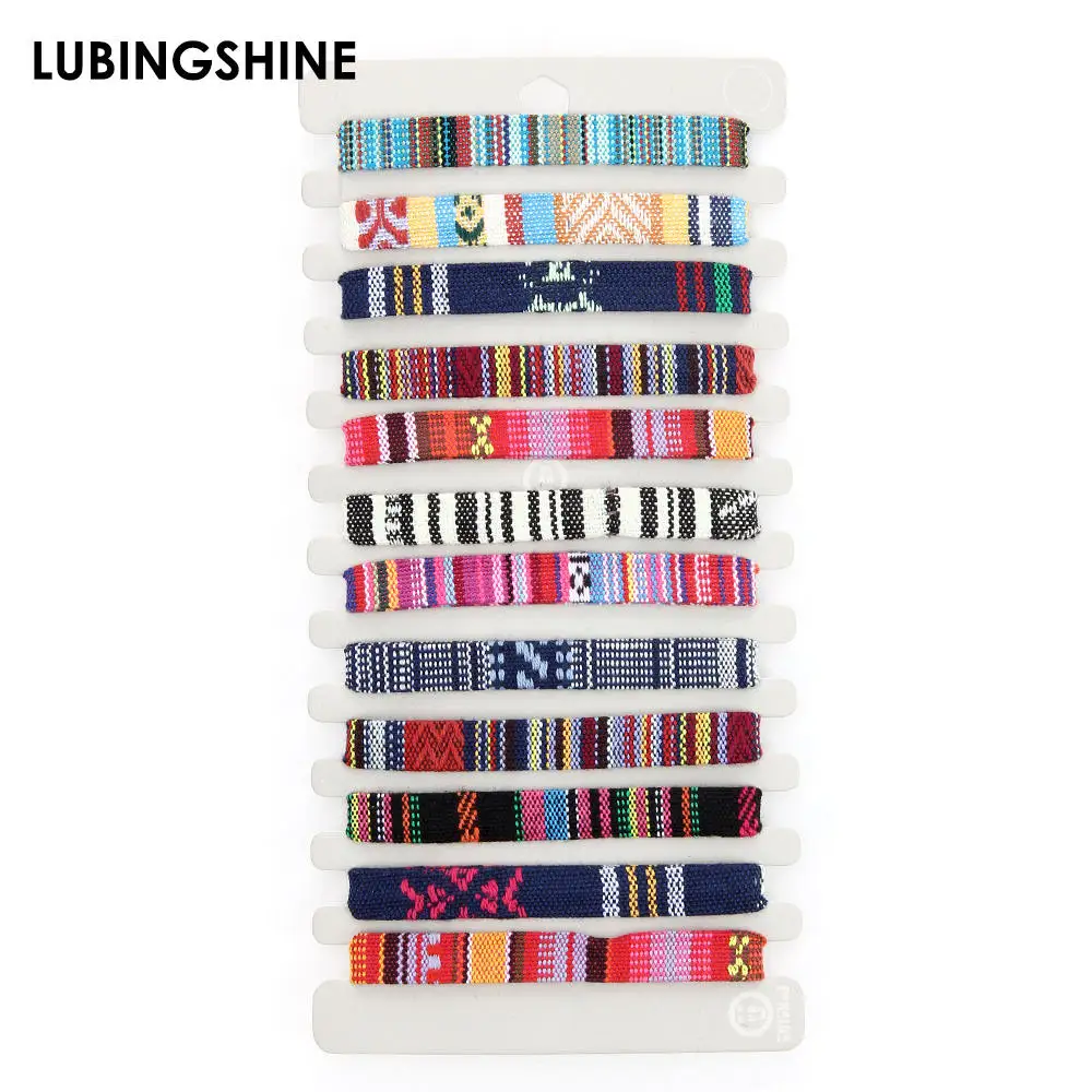 12 шт./компл. богемные этнические плетеные браслеты для женщин ручной работы