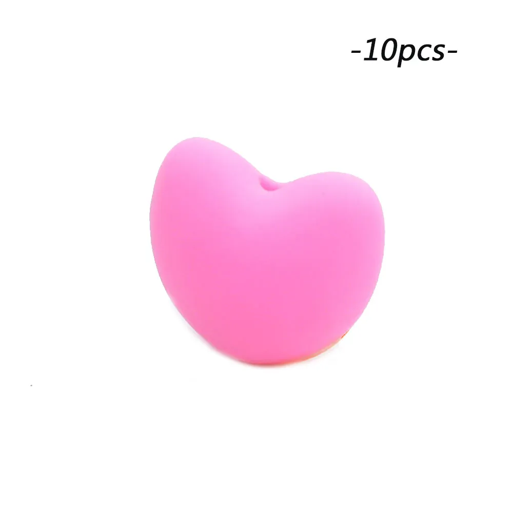 pink LOFCA 10 шт Силиконовая соска бисер ребенок прорезывание зубов игрушки жевательные Новорожденные кормящие Прорезыватели бусины прорезывание зубов ожерелье аксессуары - Цвет: pink