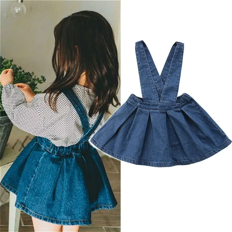 От 0 до 5 лет Детское платье для маленьких девочек джинсовые юбки на подтяжках