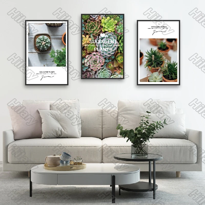 

Posters Succulent Plants Potted Plants Canvas Painting Posters and Prints Wall Art Pictures Decoration for Living Room 3Pcs
