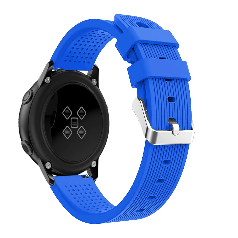 Ремешок силиконовый 20 мм для Samsung Galaxy Watch 42 мм/Active 2 классический браслет часов Gear S2