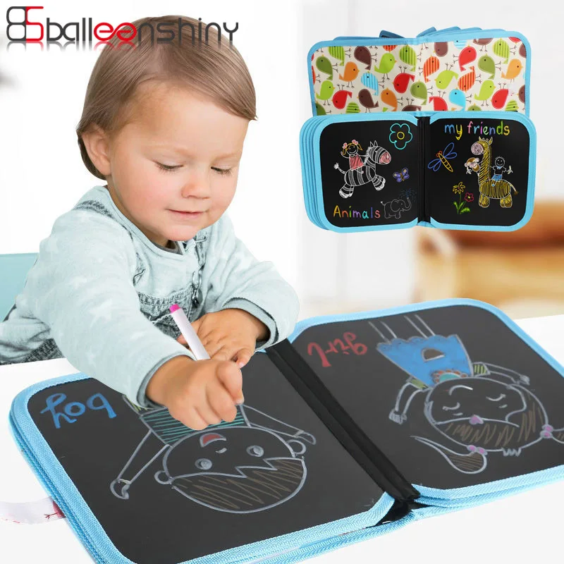 Children's Doodle Drawing Book Toy New Leather Surface Erasable Drawing Pad Toys For 0-8years Boys Girls Toddlers Writing Board