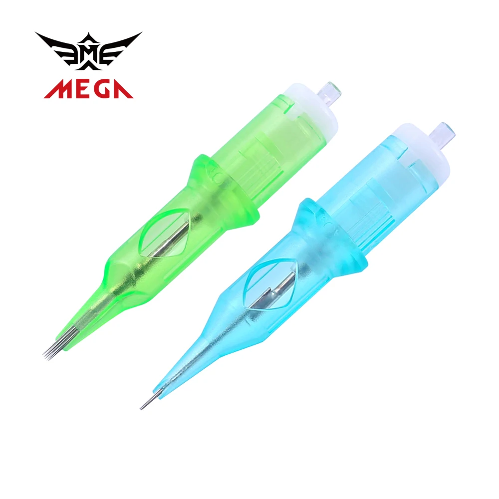 

20 pcs/lot MEGA Blue warhead Tattoo Cartridge Needles Round Liner #10#12 0.30mm agujas tattoo Needles for Cartridge Machine Grip