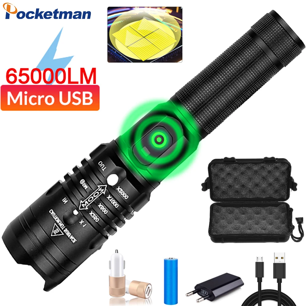 Мощный фонарик с подзарядкой от USB светодиодный фонарь Zoom XHP50.2 светодиодный фонарь Водонепроницаемый фонарь с аккумулятором 18650 USB кабель