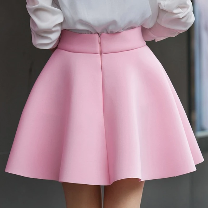 

XS-5XL Plus Size Sexy Skirt Women 2018 Solid Thick Tutu Skirts High Waist Flared Super Mini Skater Super Short Skirt 0804-30