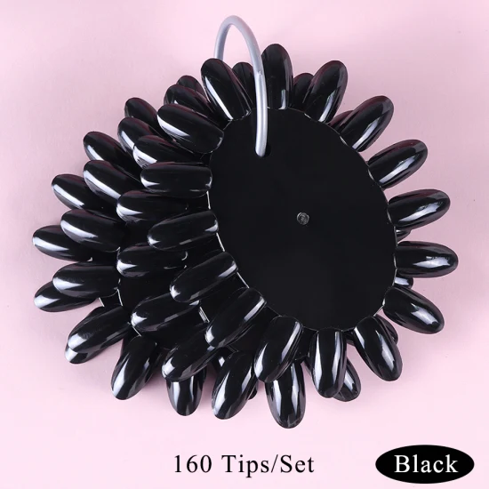 Black 160 шт Профессиональные Накладные ногти для дизайна ногтей, овальные гель-лаки для практики, демонстрационная доска, инструмент для маникюра, искусственные ногти, аффичаж Vernis TR1513 - Цвет: Black