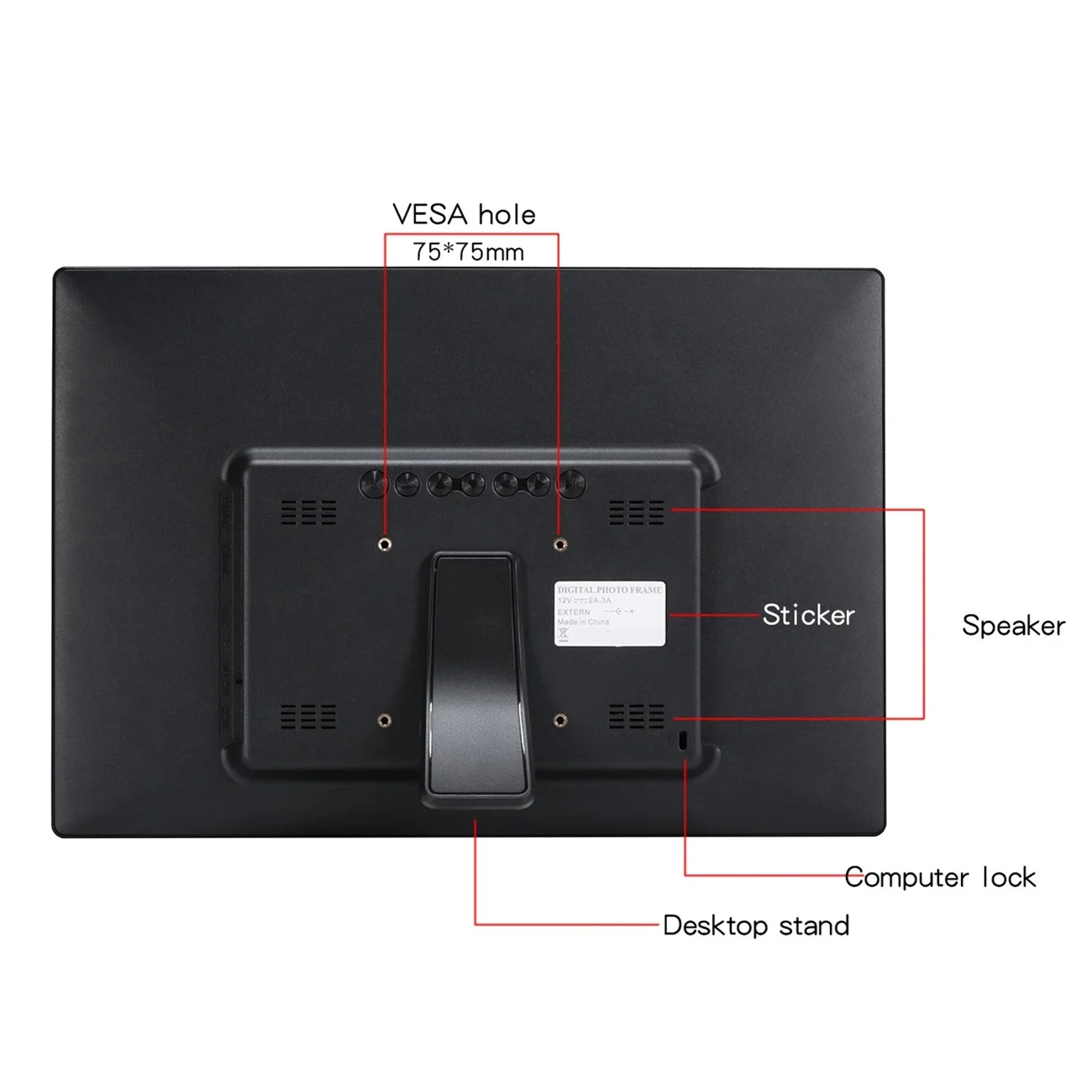 

WiFi 14 Inch Digital Picture Frame Built Media Player MP3 MP4 Alarm Clock APP Control Smart Photo Album With Detachable Holder