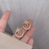 star moon pearl earrings 2020 new fairy short sweet romance earrings for women girls korea popular jewelry earring