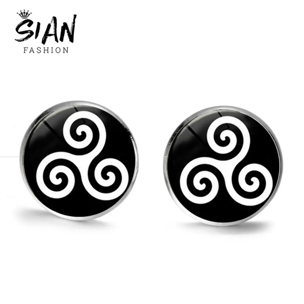 Новое поступление классные подростковые серьги с волком стимпанк Triskele Triskelion