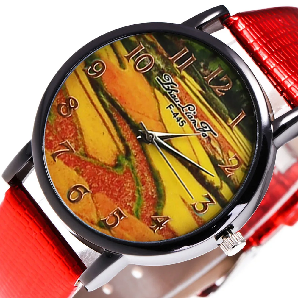 

Round Dial Faux Leathe Watches Casual Watches Quartz Watch Gifts Men Women With Alloy Frame