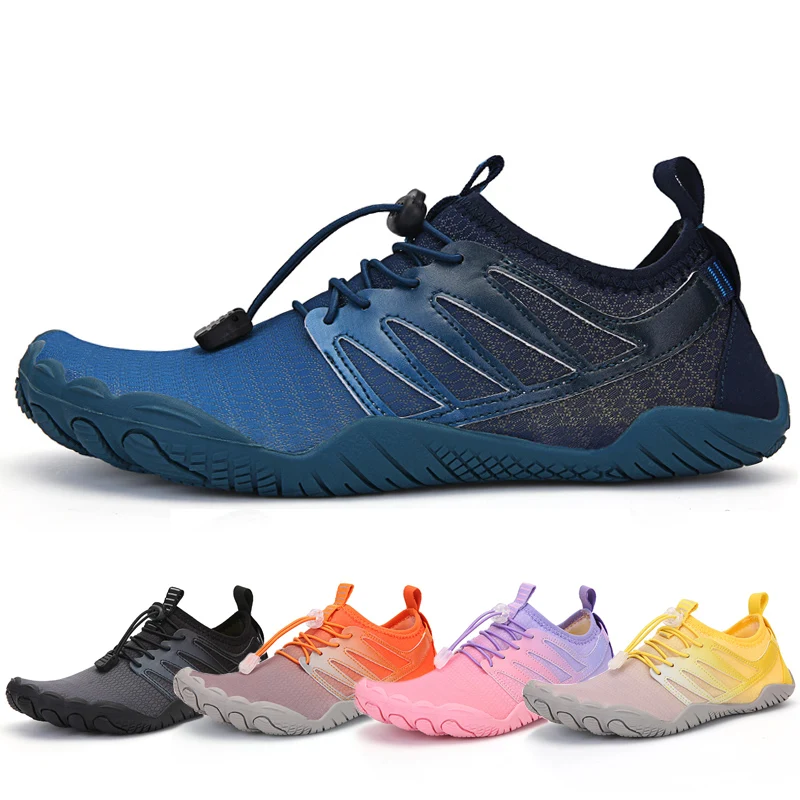 Summer explosion auqa shoes Lace-up quick-drying breathable beach swimming shoes Couples gradient color surfing sneakers