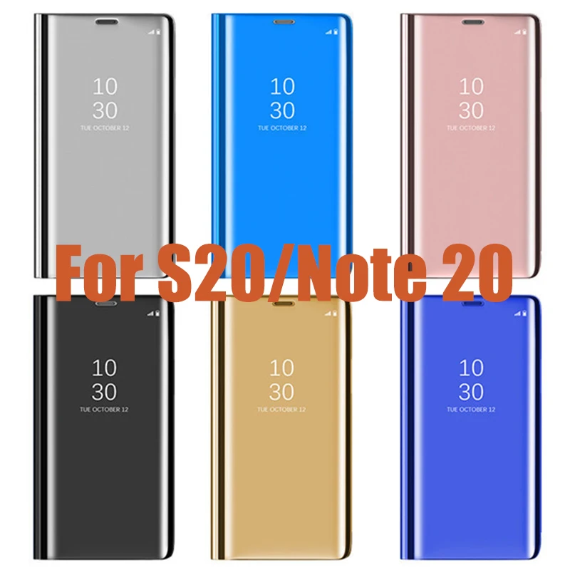 5 шт. зеркальный чехол подставка для Samsung Galaxy S21 Plus S20 FE Note 20 Ultra A02 A12 A32 A42 A52