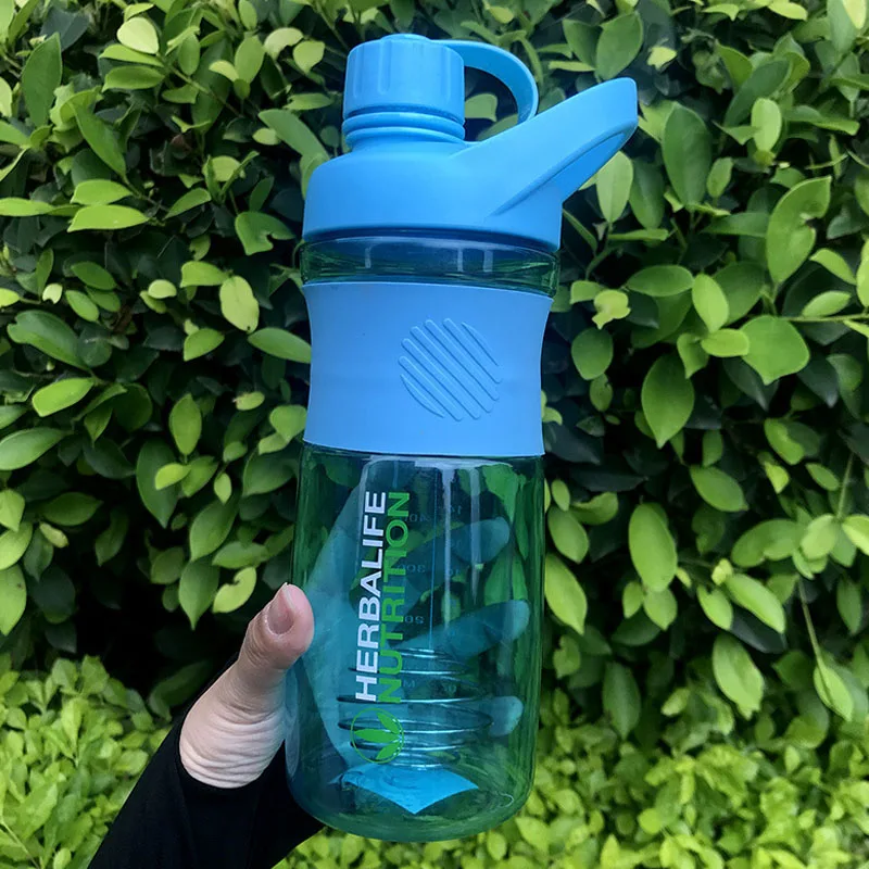 800ml blue 1Л/2л черная негабаритная бутылка для воды 1000 мл/2000 мл Модная Портативная бутылка для воды Herbalife питательная на заказ Спортивная бутылка для воды - Цвет: 800ml blue