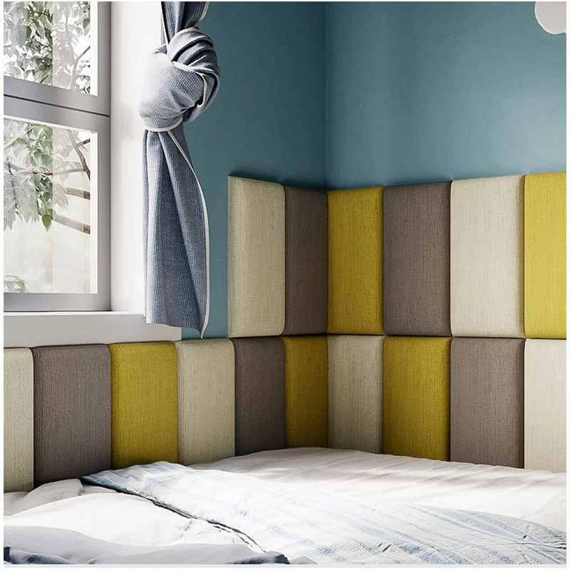 

Nordic Style Home Bed Headboard 3d Stereo Wall Stickers Soft Package Thickened Anti-collision Tatami Background Wall Decoration
