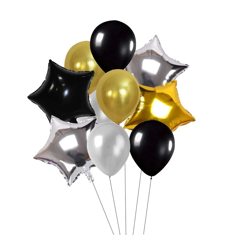 Украшения на день рождения свадьбу вечеринку шары золотой и черный с днем баннер