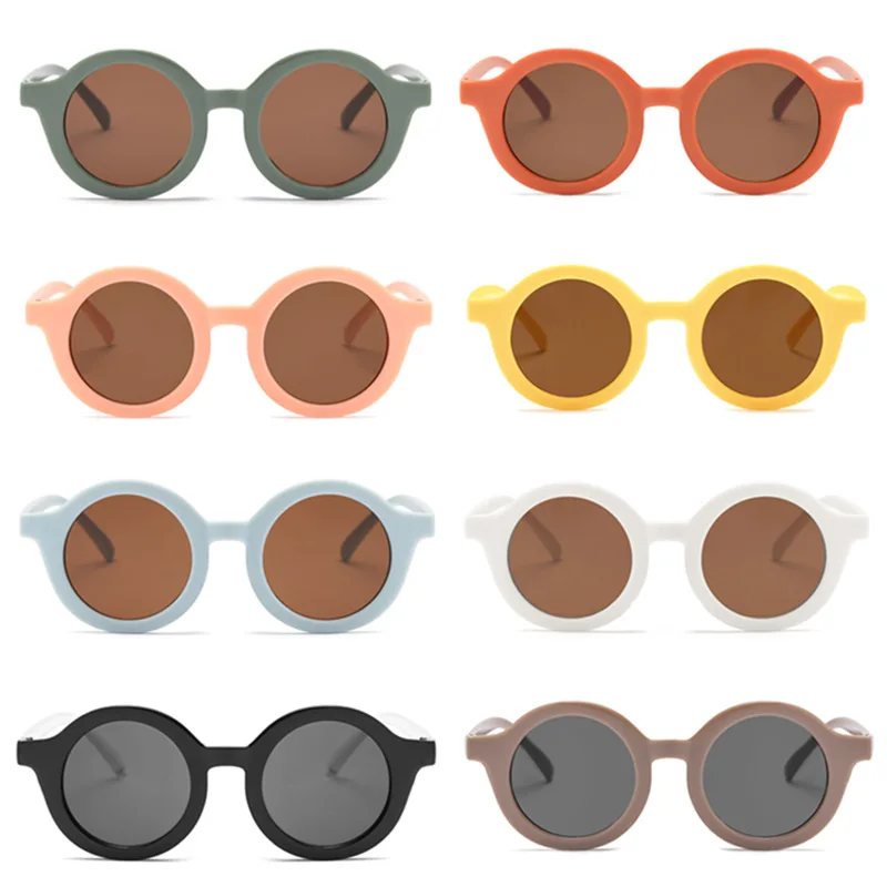 Gafas de sol Retro para ni&ntilde;os, lentes de sol redondas con bonito oso para beb&eacute;s y ni&ntilde;as, lentes de sol para exteriores, accesorios de moda para ni&ntilde;os-0
