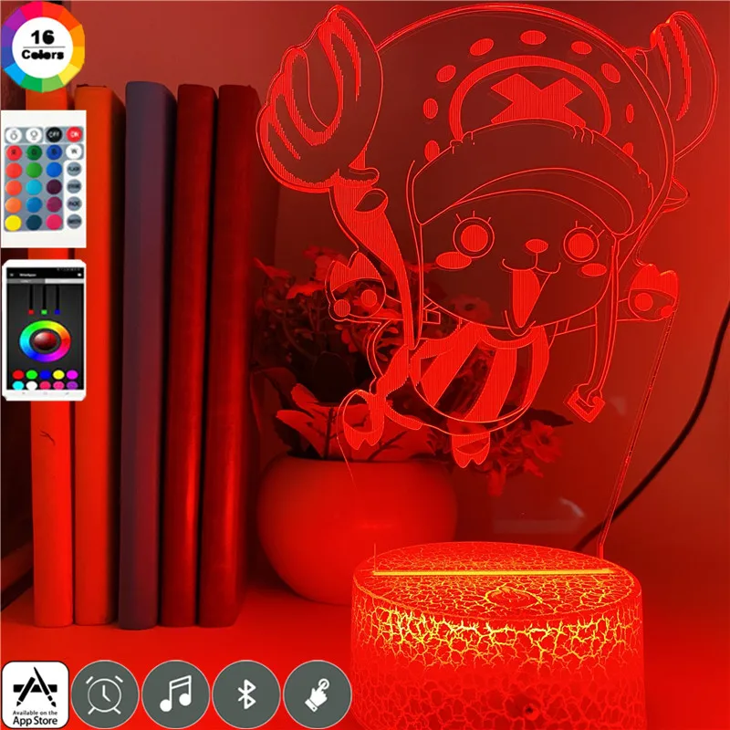 

Kids Night Light Led Anime ONE PIECE Tony Tony Chopper Figure 3d Anime Light Nightlight Colorful Atmosphere Desk Lamp Child Gift