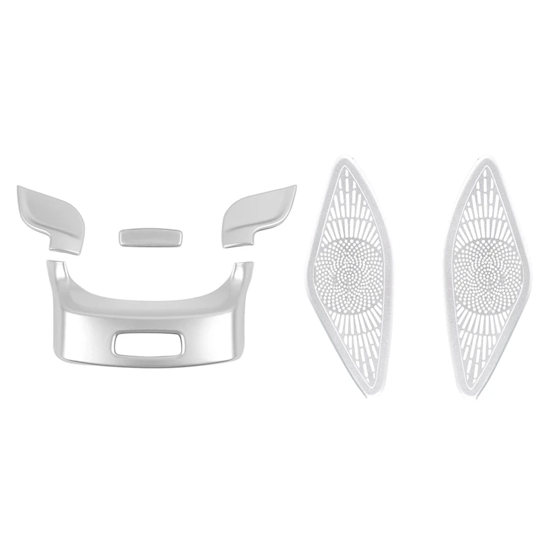 

2 Set Car Accessories: 1 Set Armrest Storage Box Front Part Cover & 1 Set Car Interior A-Pillar Speaker Net Cover Trim