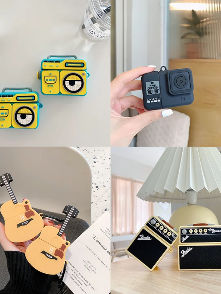 

Suitable for AirPods soft silicone wireless bluetooth headset protective cover retro brand audio speaker 3D protective cover