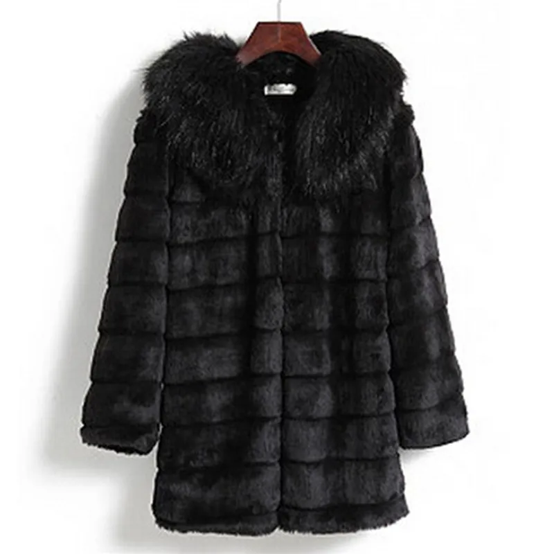 2020 зимнее пальто с длинным рукавом Полосатое из искусственного меха роскошное