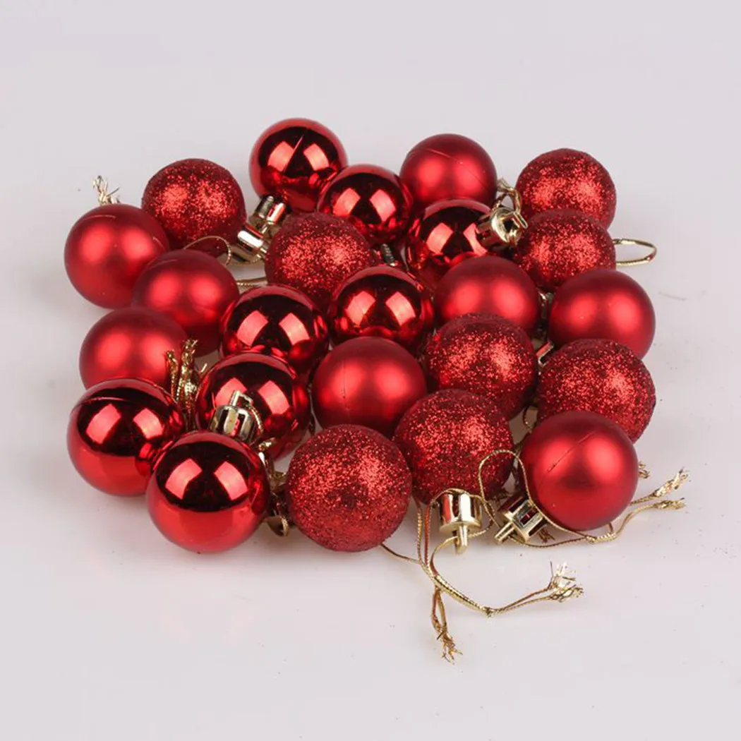 

24pcs Christmas Hanging Balls Xmas Tree Ornaments Party Wedding Decorations Baubles Festive Supplies