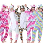 Пижама-кигуруми фланелевая унисекс, мягкая теплая пижама в виде единорога для взрослых, цельный пикантный комбинезон для девочек и мальчиков, спальная одежда, домашняя одежда