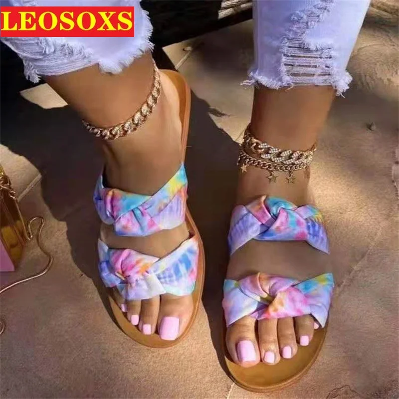 

Fashion European and American Style Cloth Summer Female Slippers Outdoor Leisure Simple Female Slippers Beach Party Flip-flops