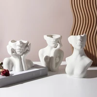 ceramic flower vase art deco nordic female body model vases cabin decor shelf showpiece creative flower device