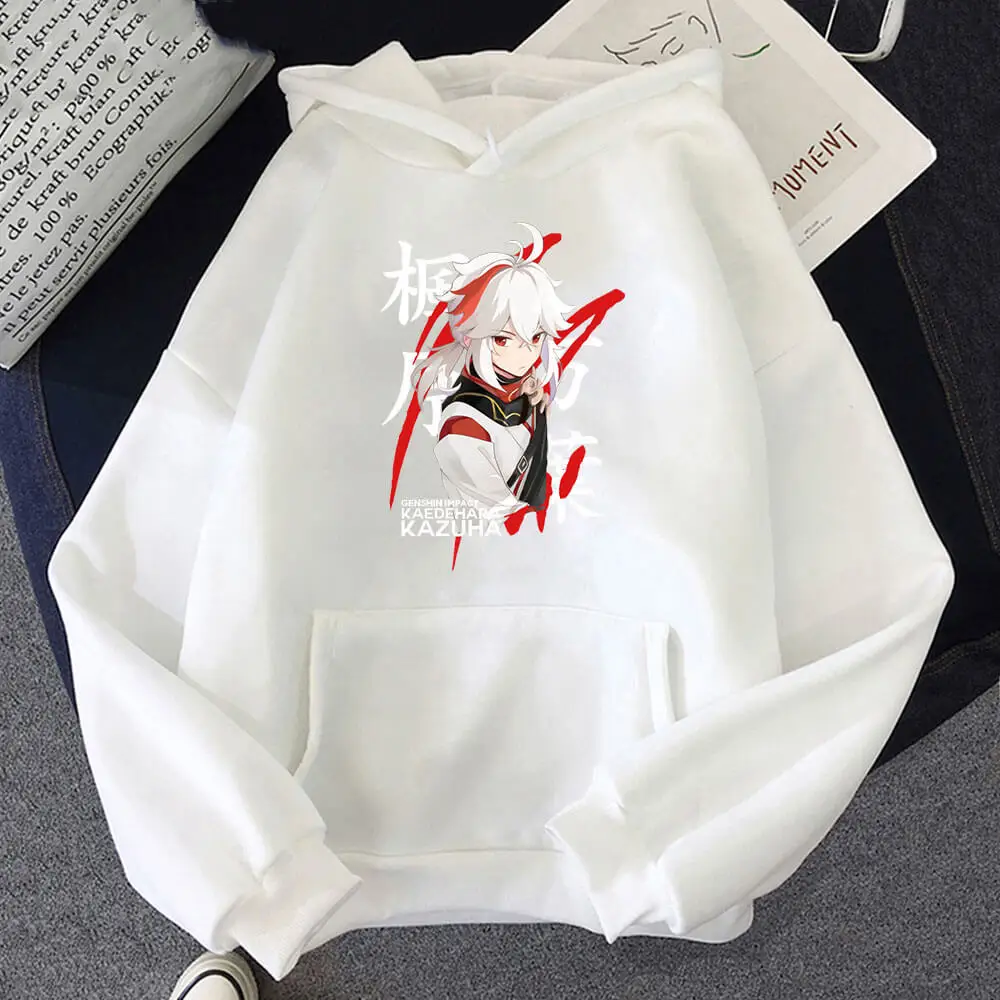 Kaedehara Kazuha Kawaii Anime Hoodie Men Women Autumn Fashion Oversized Pullovers Genshin Impact Sweatshirts Harajuku Funny Tops