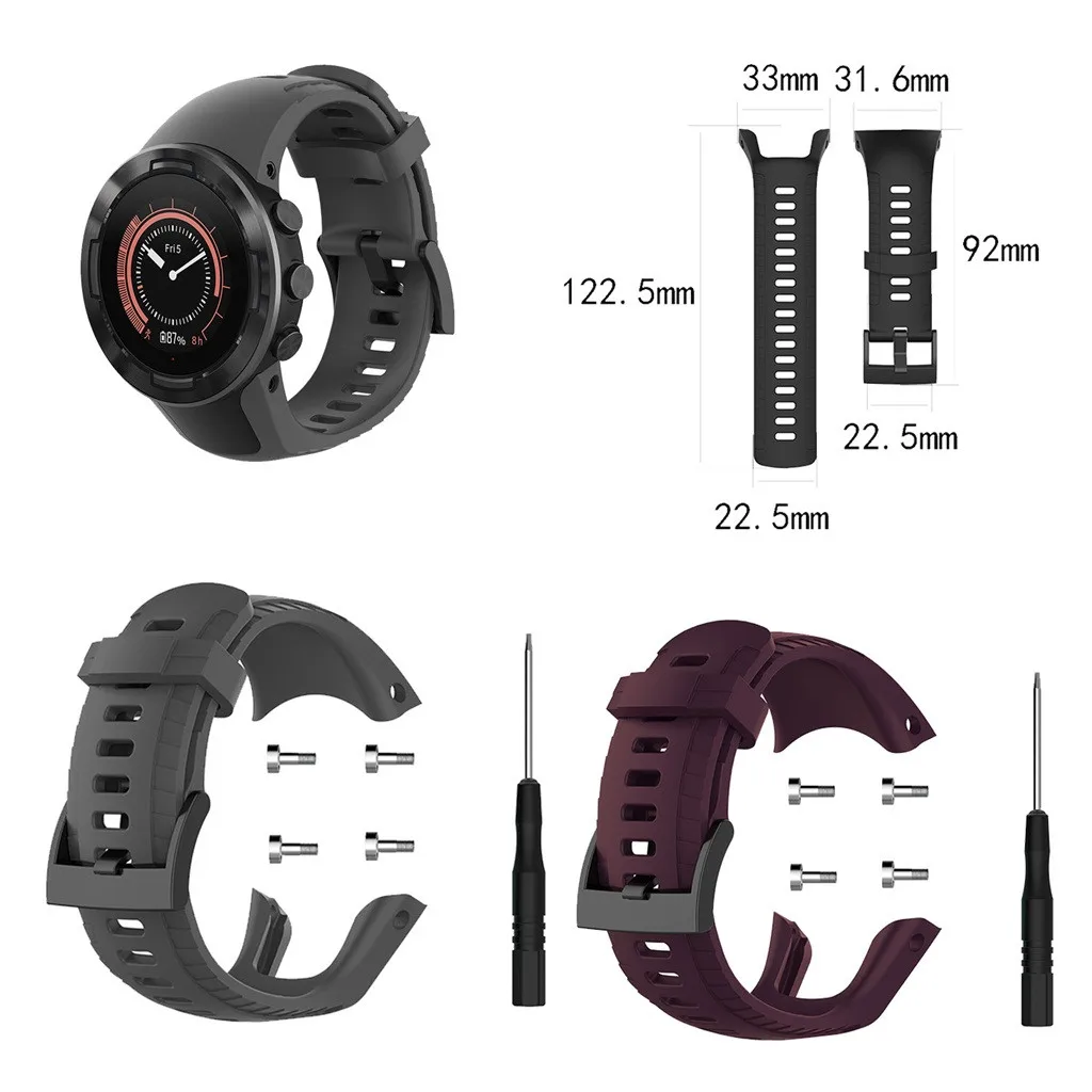 Силиконовый смарт браслет для Suunto 5 аксессуаров сменный Браслет 22 мм ручной