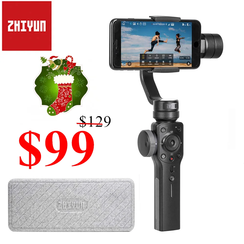 Zhiyun Smooth 4 Vlog Live 3-осевой портативный смартфон сотовый телефон видеокамеры Стабилизатор для iPhone Xs Max X 8 7 и samsung S9, S8 7 экшн Камера