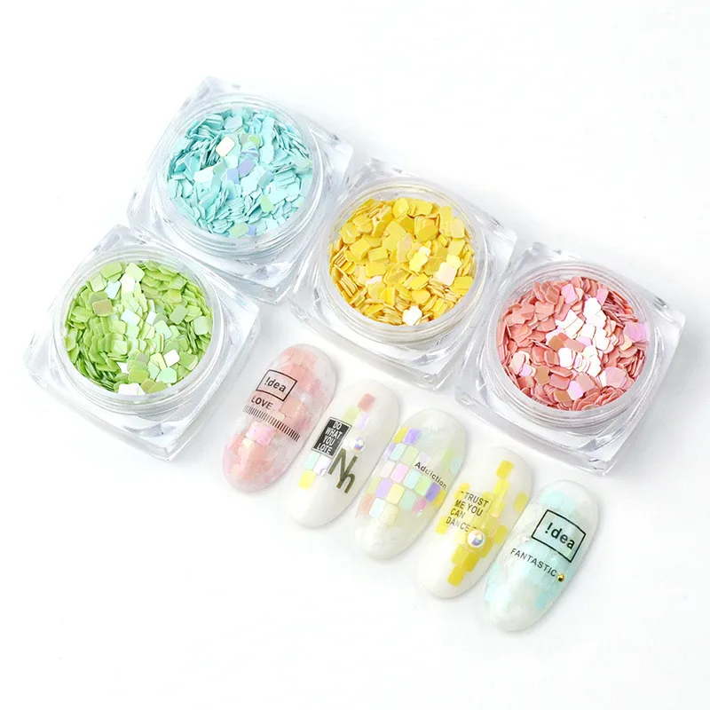 1 коробка полый Золотой Серебряный ноготь блестки снежные хлопья смешанные