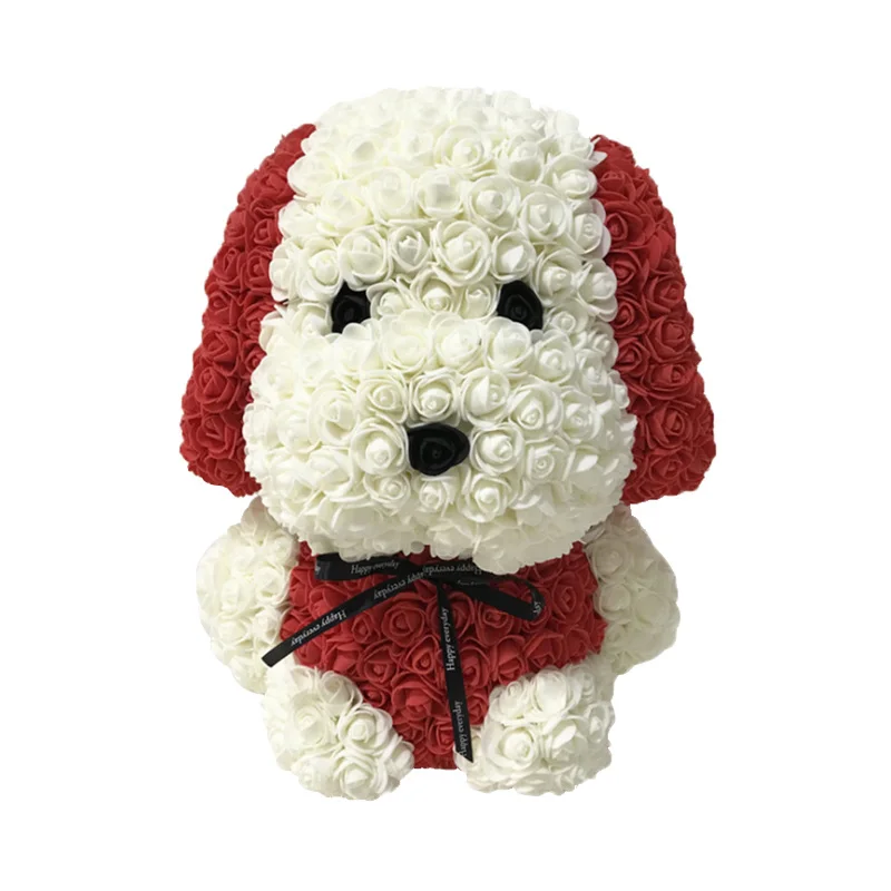 38cm Rose Huba dog with LED Flower Artificial Flowers Home Wedding Festival Decoration Gift Box | Дом и сад