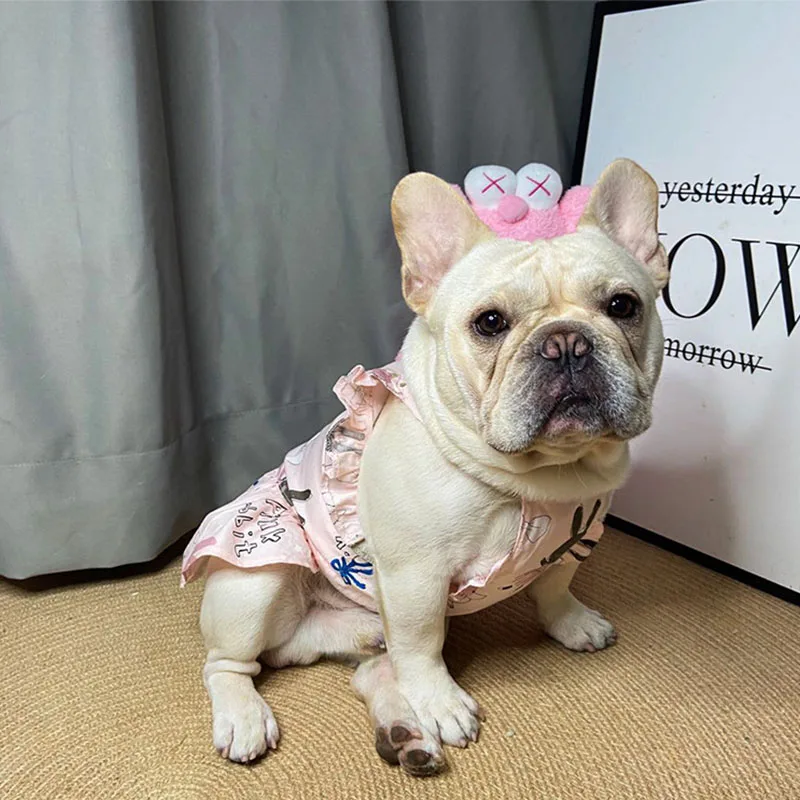 

Dog Clothes for Small Dogs Cotton Dress for French Bulldog Princess Dress for Yorkie Chihuahua Pet Clothing Girl Puppy Costume