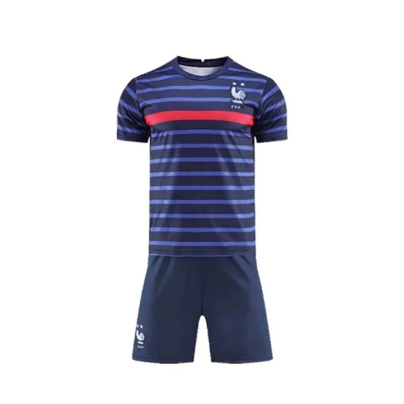 

2021 Summer Men's Sports Suit Children Adult Competition Training Football Uniform Embroidery Adult Children T-Shirt Set