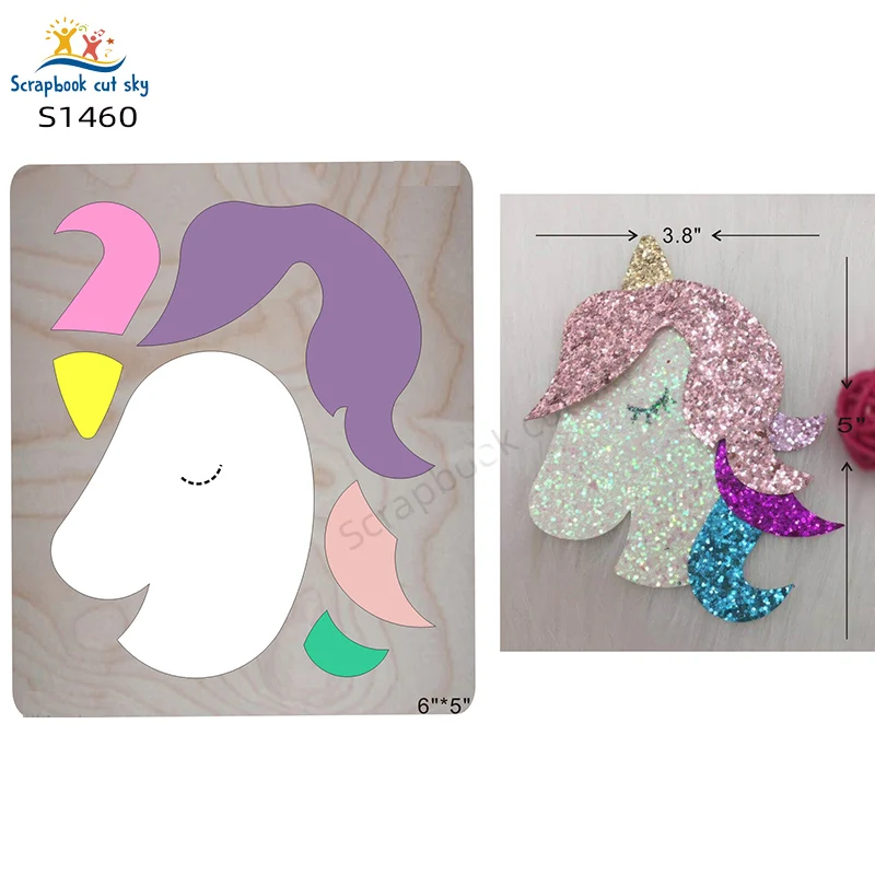 

Деревянная форма в виде единорога S1460 Muyu, пресс-формы для скрапбукинга, подходит для большинства машин