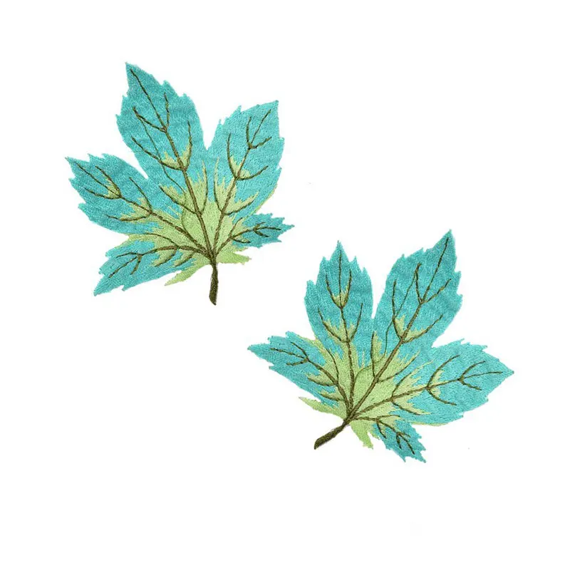 

Weed Maple Leaf Embroidered Patches for Clothing Thermoadhesive Badges Patch Thermal Stickers for Fabric Clothes Sew Appliques
