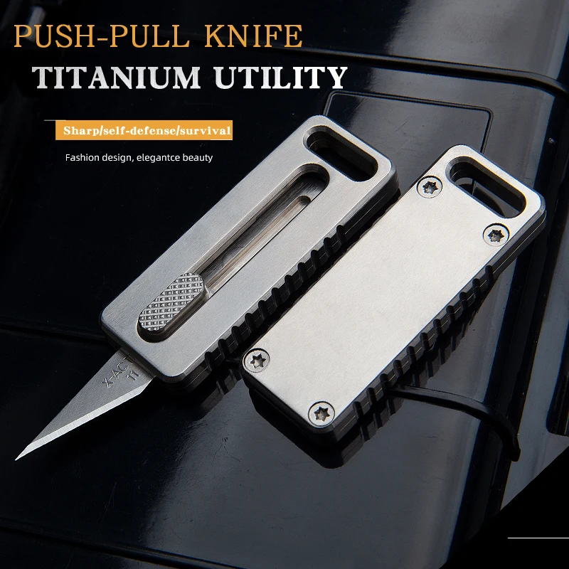 Фото Нож-свисток из титанового сплава компактный портативный нож для повседневного