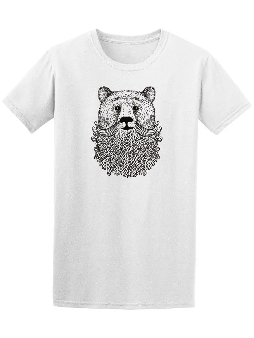 Медведь с рисунком усы эскиз каракули Мужская футболка образ новые тенденции