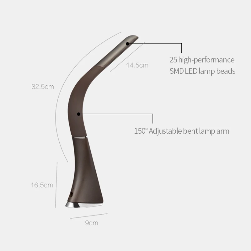 

LED Desk Lamp Foldable Portable Dimmable Touch Table Lamp With VA Screen Calendar And Alarm Clock 3 Brightness Night Lights
