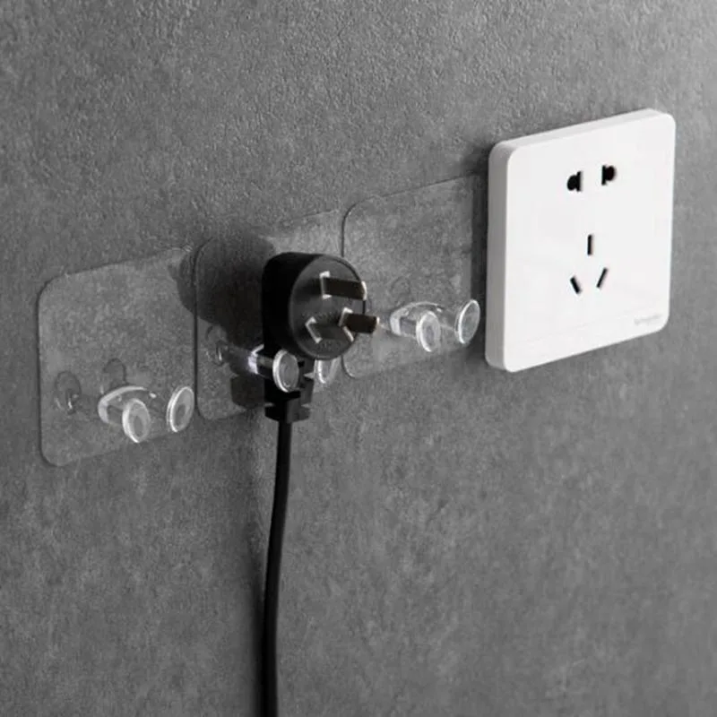 

Adhesive Hanger Wall Storage Hook Punch-free Power Plug Socket Holder Kitchen Stealth Hook Wall Adhesive Hanger Bathroom