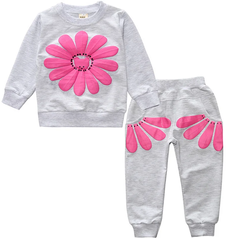 2 шт. детский хлопковый комплект из футболки с длинным рукавом и брюк | Мать