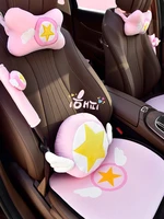 cute angle star cervical pillow cartoon car seat lumbar support headrest pillow plush car interior accessories