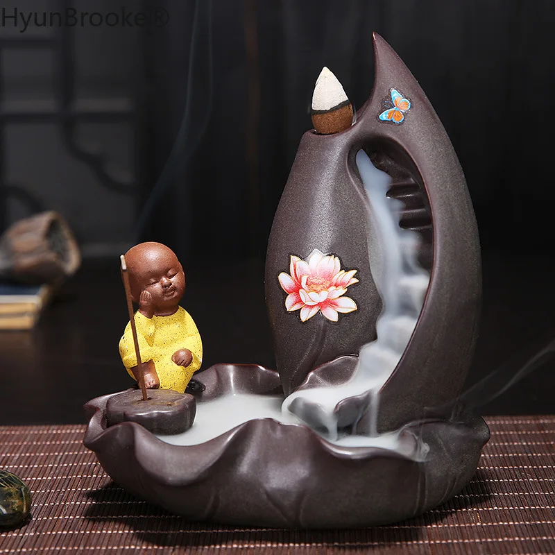 Горелка для благовоний ручной работы маленькая основа керамики с блестящей