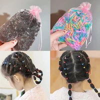 1000 pcsset disposable children headwear woman black colorful mini braids head rope braiding plaits hair ropes