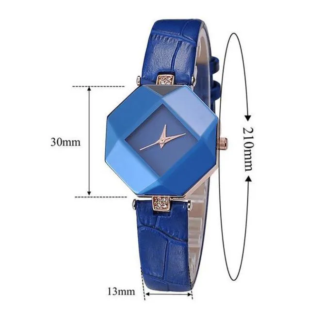 

Quartz Watch Women Special Design Polygon Dial Watches Ladies Fashion Leather Band Wristwatch montre femme 2021 zegarek damski