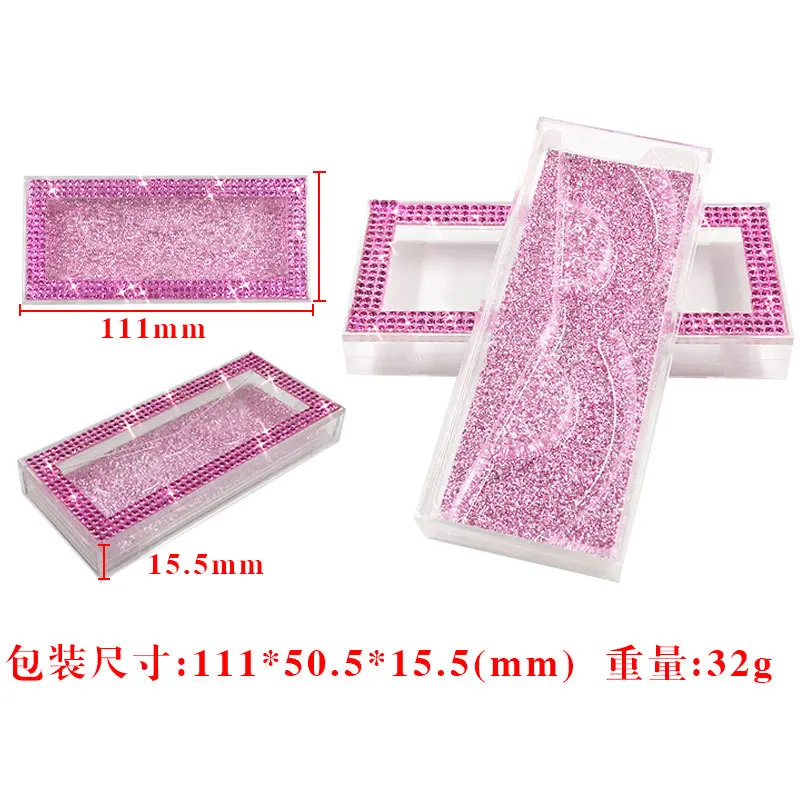 

New style 25mm mink strip eyelashes packaging boxs wholesale 3d eyelash boxes false eyelash rectangle rhinestone lash boxes