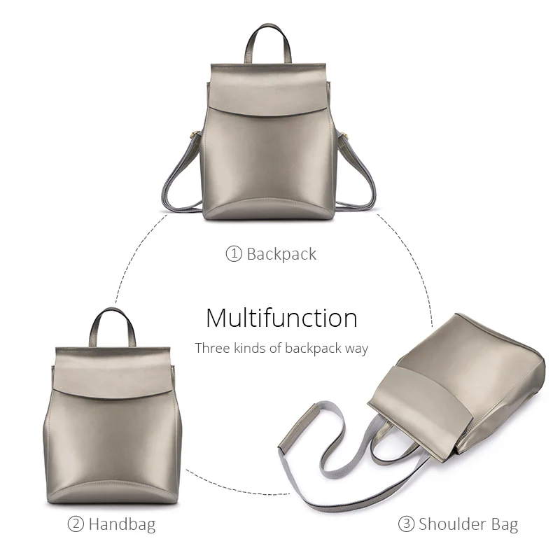 REALER женский рюкзак разделенная кожаная дорожная сумка Школьный для девочек